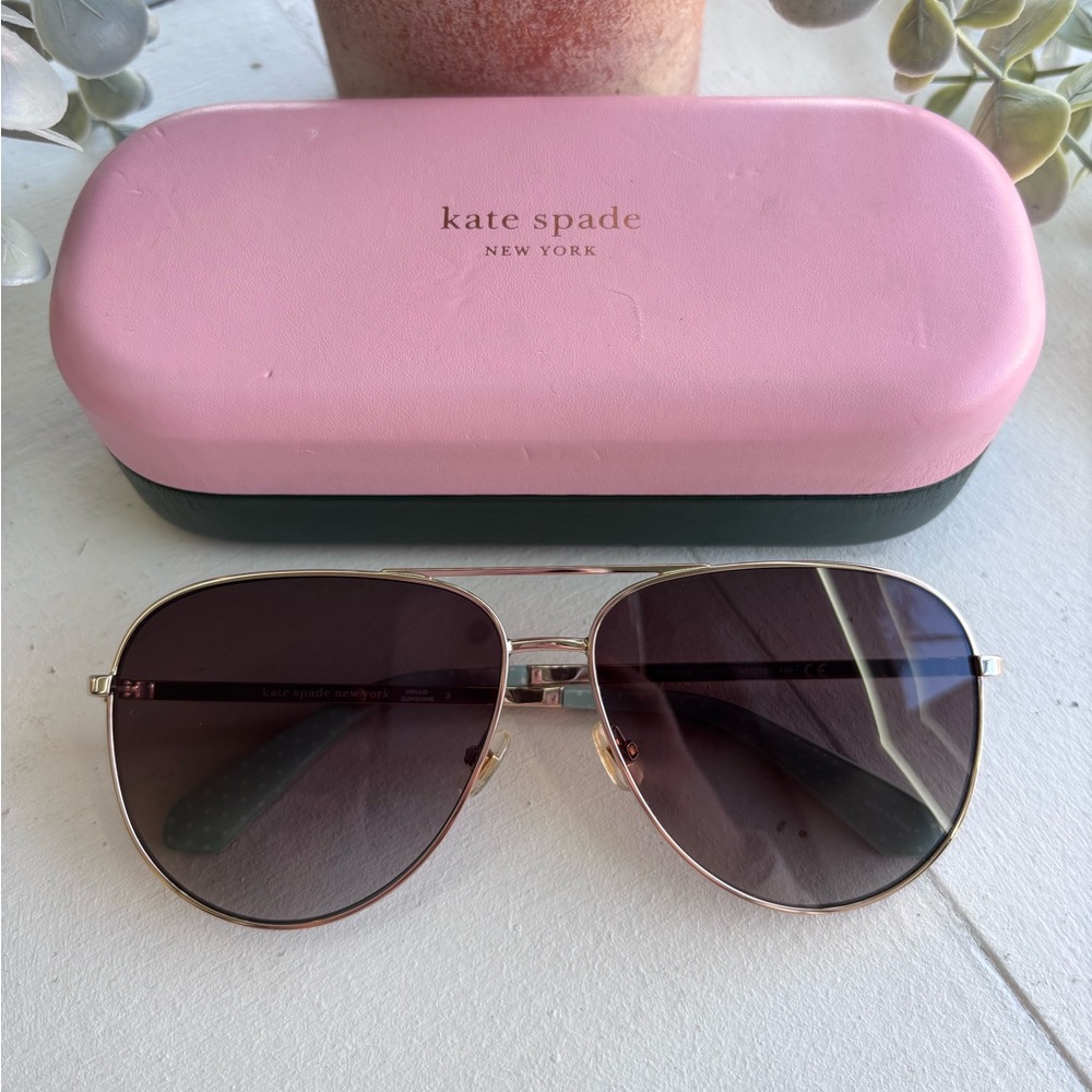 Kate Spade Isla 61mm Gold Frame Aviator Style Sunglasses